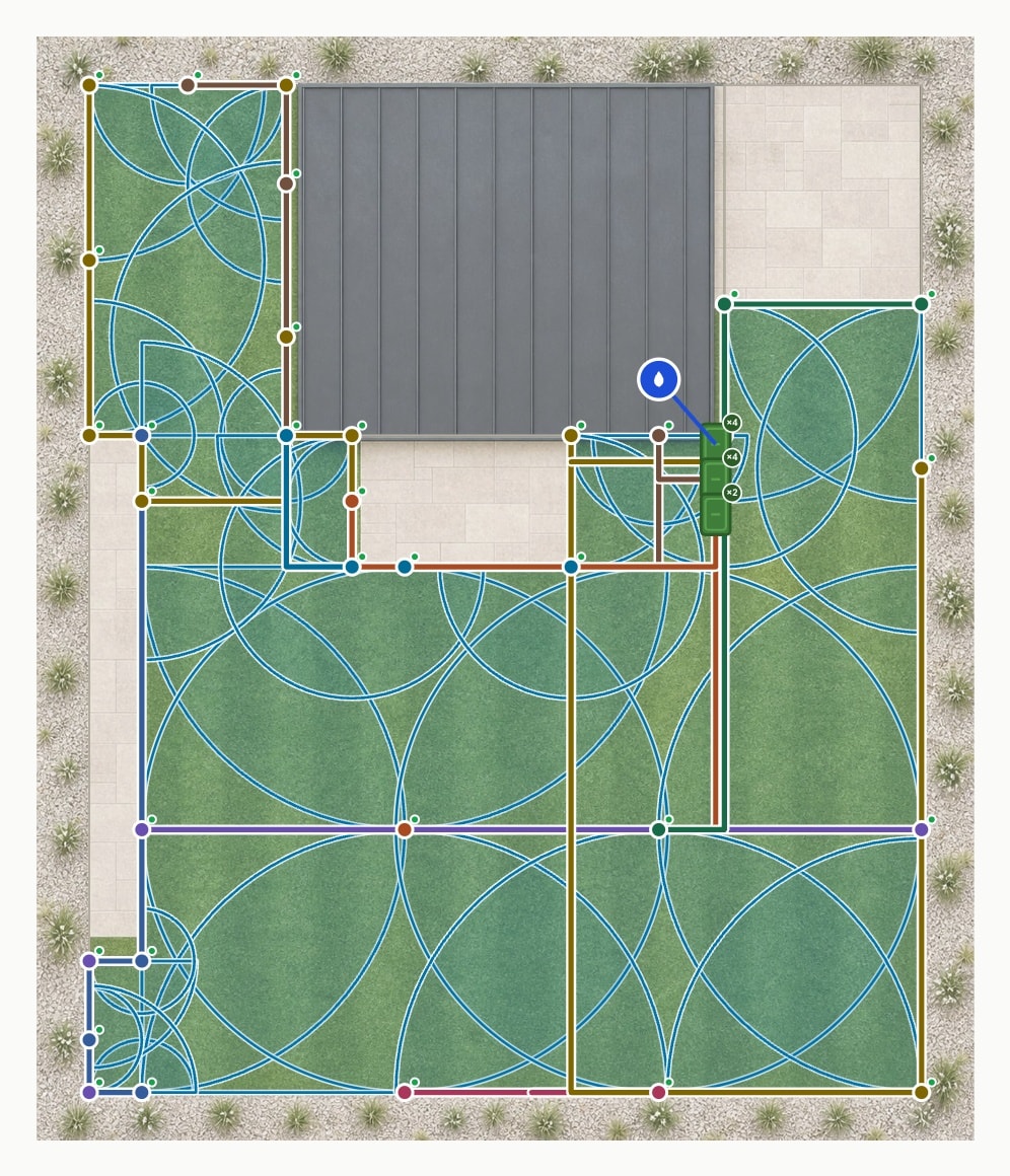 Działka 310 m² — woda z sieci — Plan z podkładem